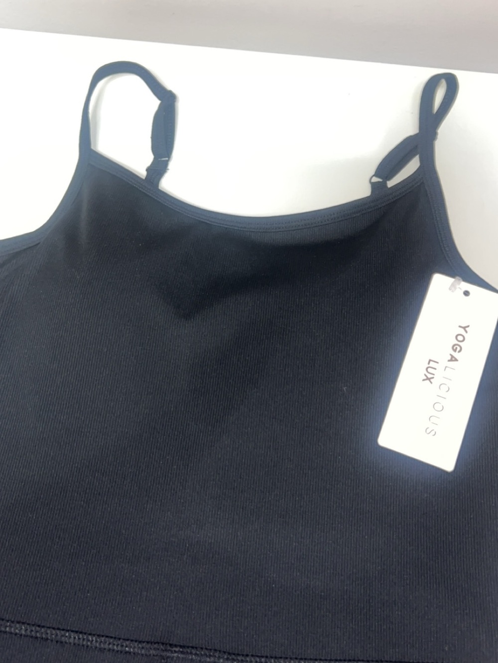 Yogalicious Lux Scarlett Flare Jumpsuit w/ Built-In Bra Black M NWT - Picture 6 of 8